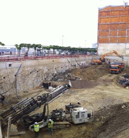 Trabajos de anclajes y excavaci�n.