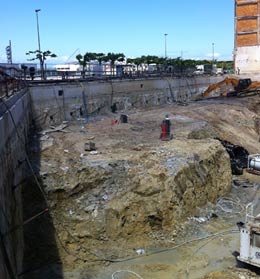 Trabajos de anclajes y excavaci�n.