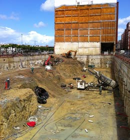 Trabajos de anclajes y excavaci�n.