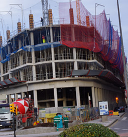 Trabajos de estructura. Quinta planta.