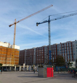 Trabajos de estructura. Planta baja, nivel calle.